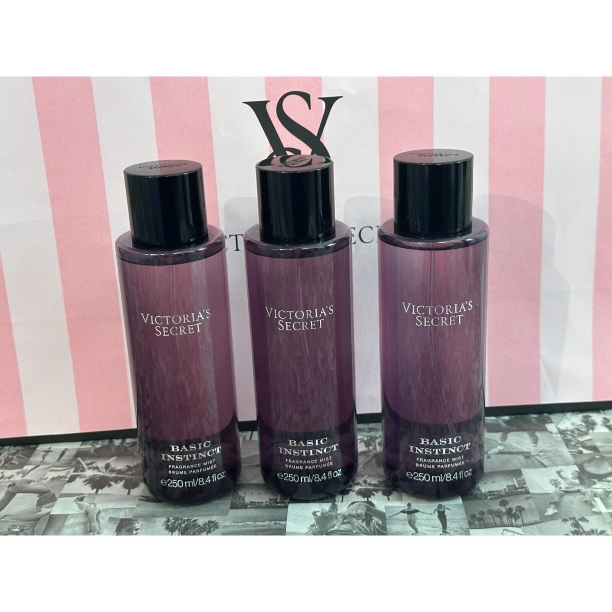 3-PACK Victoria`s Secret Basic Instinct Body Mist Perfume 8.4 Fl.oz 250 ml