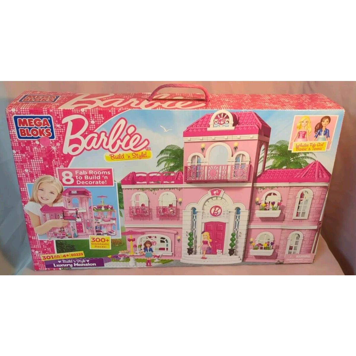 Barbie Mega Bloks Build N Style Mansion Includes Barbie Theresa - Nrfb