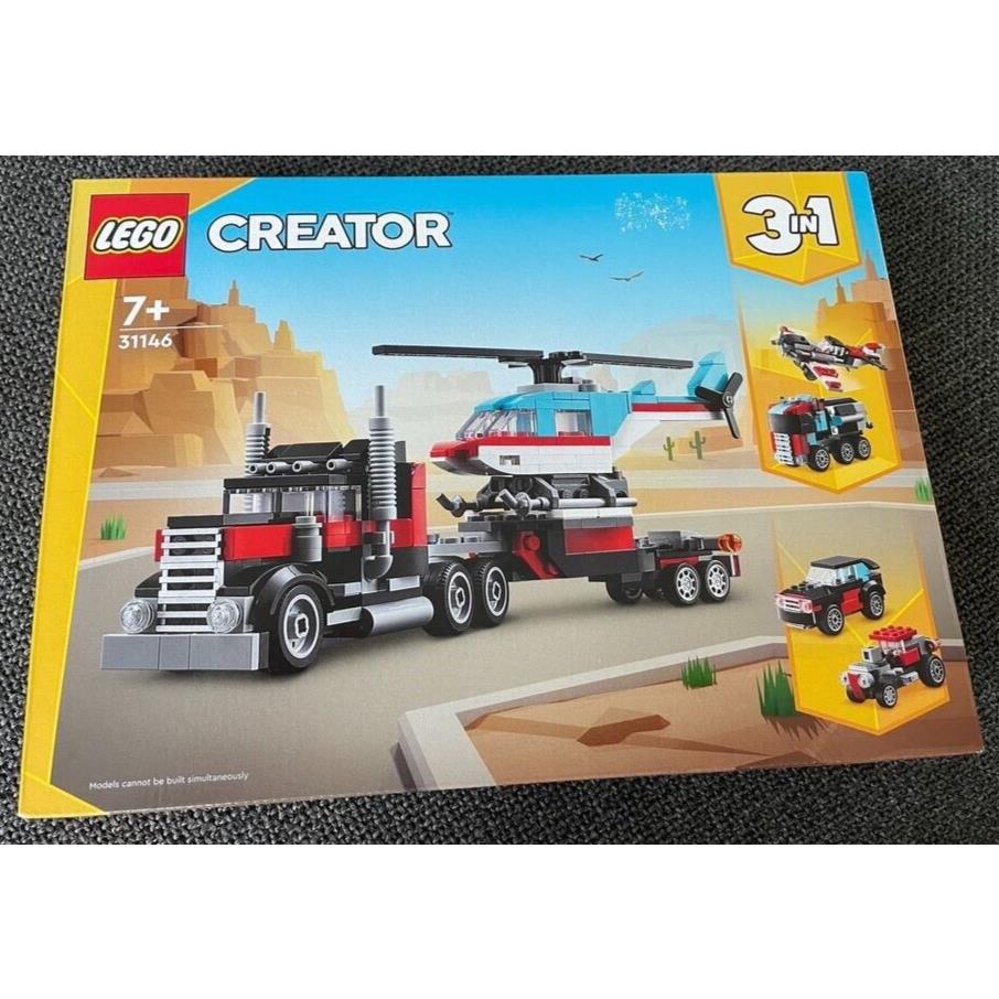 Lego Creator Flatbed Truck with Helicopter 31146 Toy Building Kit 270 Pcs