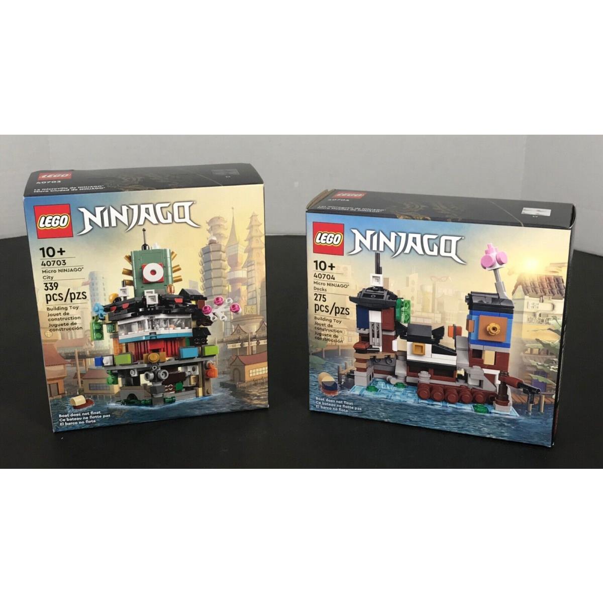 Lego Micro Ninjago City 40703 + Docks 40704 Vip Insiders Box Damage