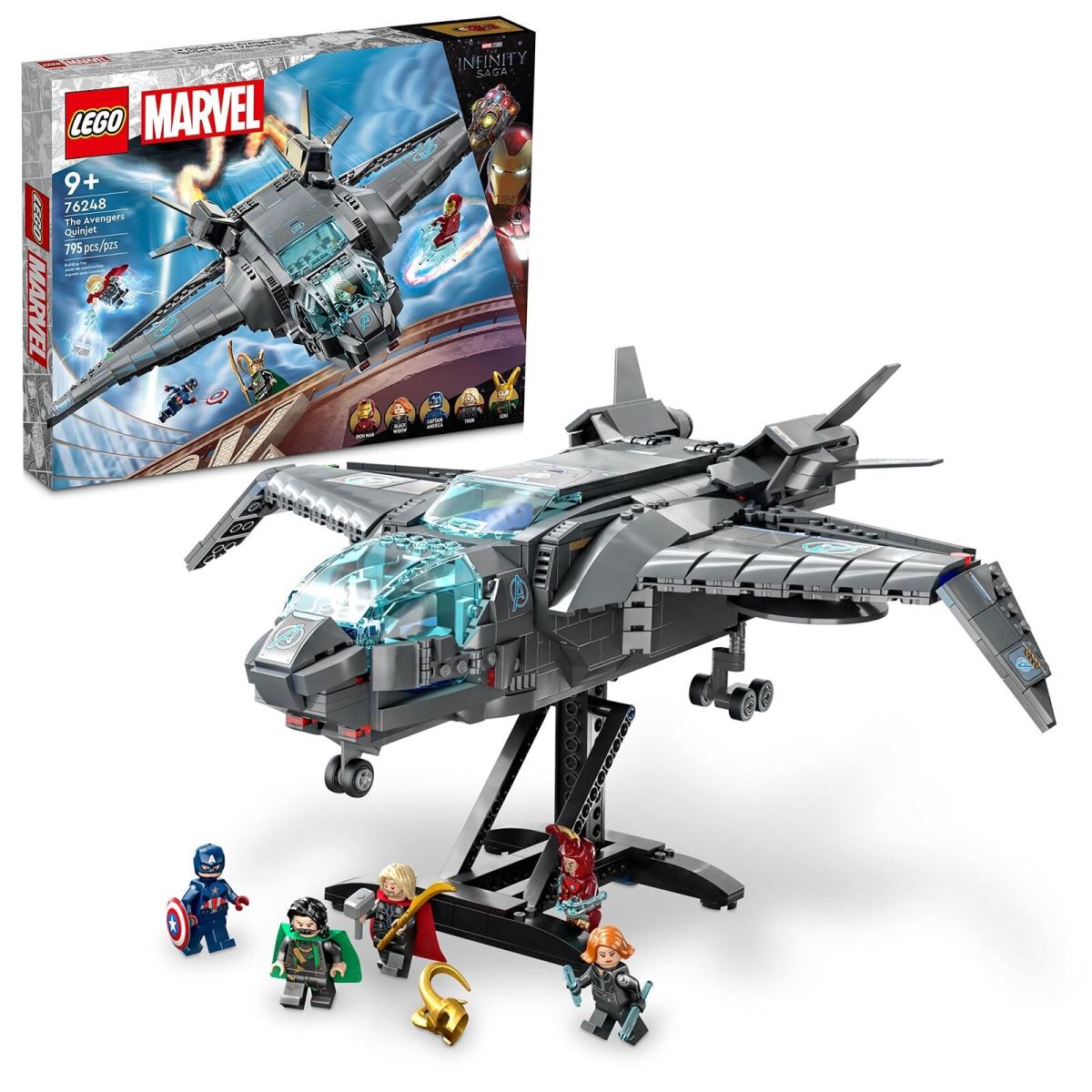 Lego Marvel The Avengers Quinjet 76248 Spaceship Building Toy Set with Thor