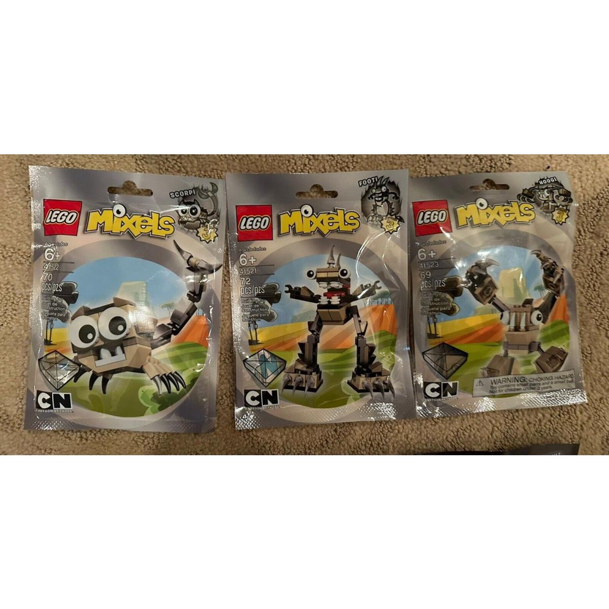 Lego Mixels Series 3 41521-Footi 41522-Scorpi 41523-Hoogi - Package