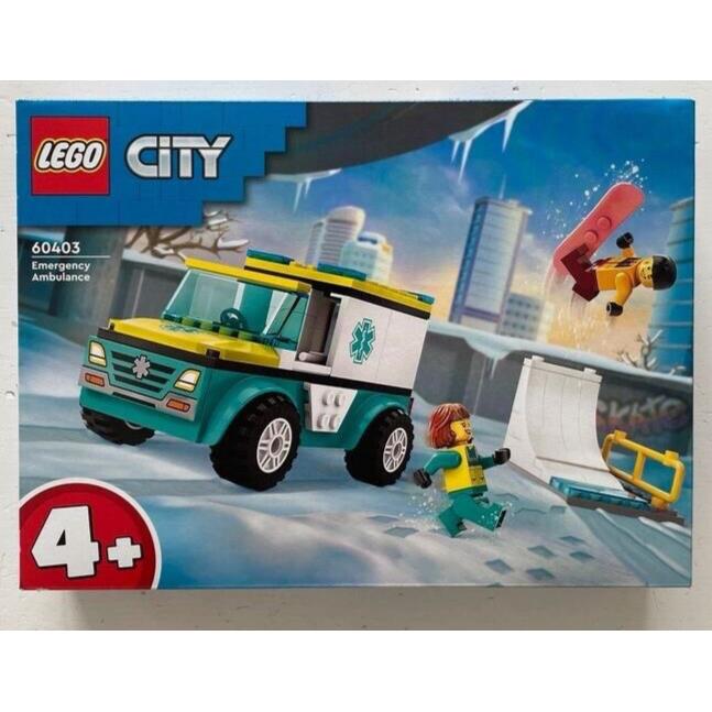 Lego City Emergency Ambulance and Snowboarder 60403 Toy Building Kit 135 Pcs