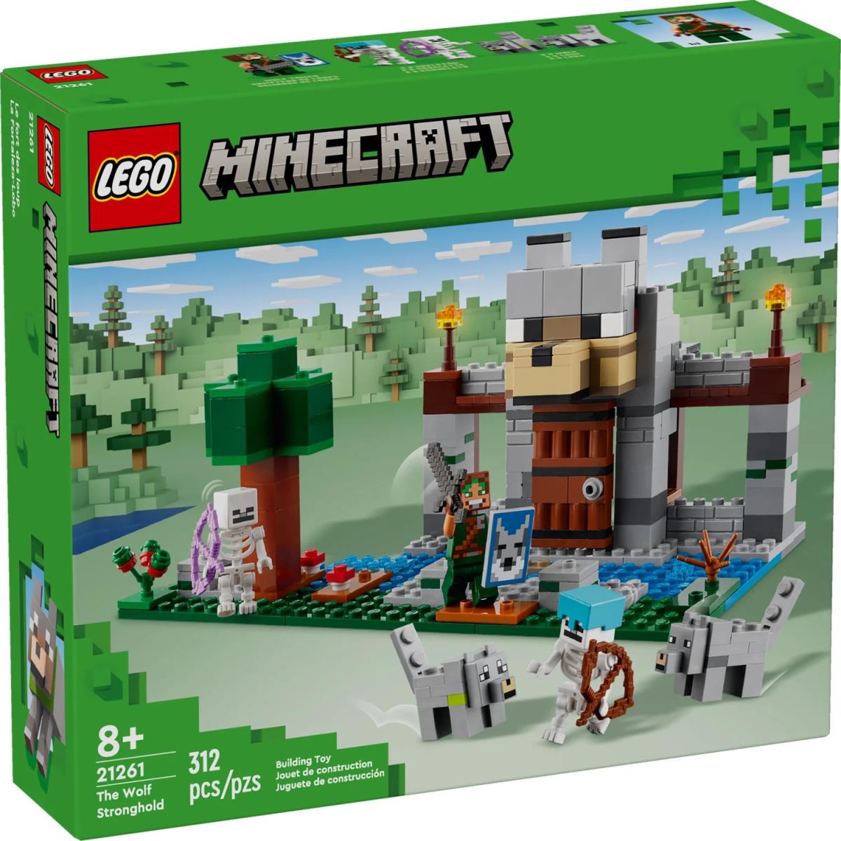 Lego Minecraft The Wolf Stronghold Fortress 21261 Building Toy Set Gift