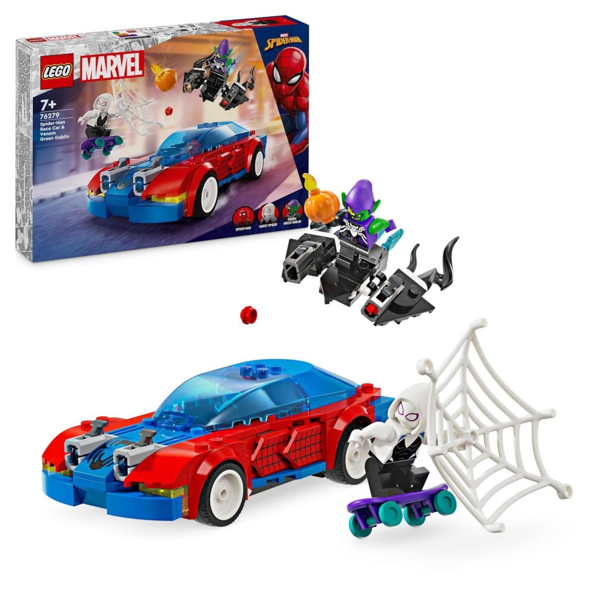 Lego Marvel Spider-man Race Car Venom Green Goblin Super Hero Building Toys