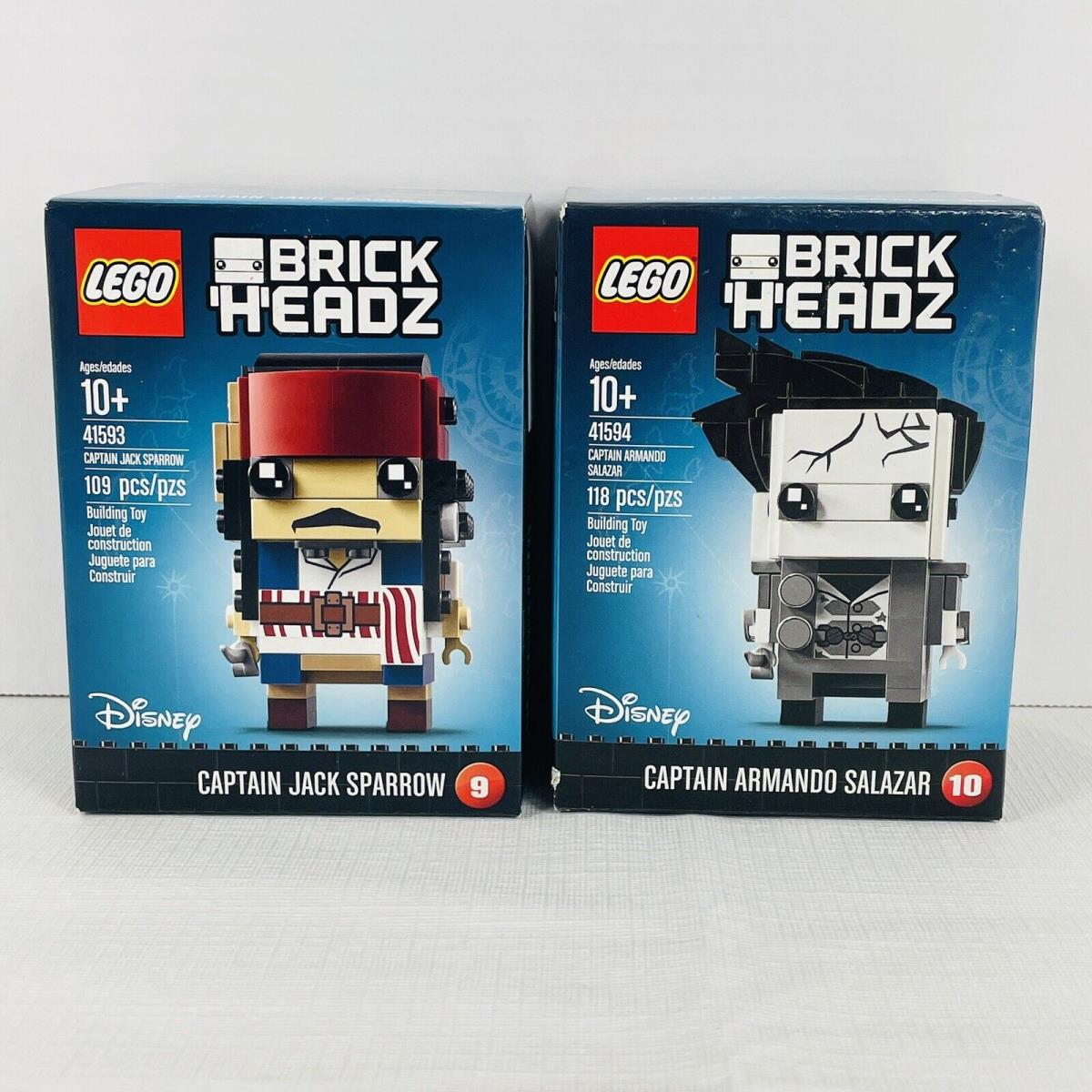 Lego Brickheadz Disney 41593 Captain Jack Sparrow 41594 Captain Salazar 2017