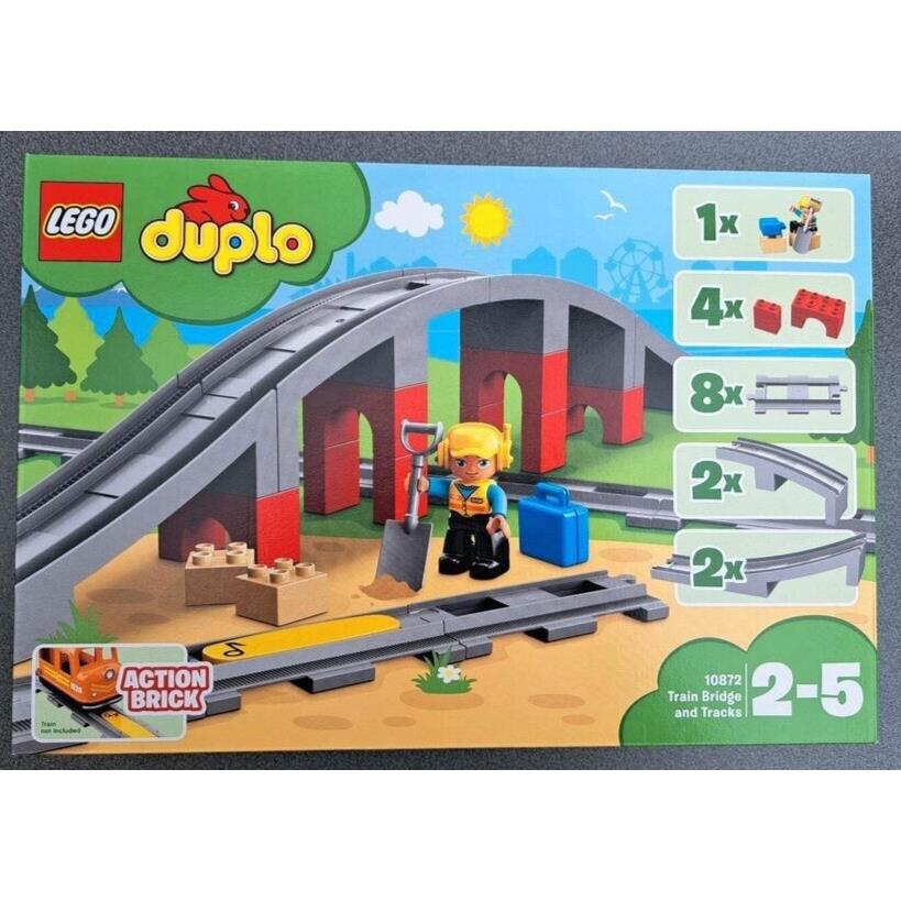 Lego Duplo Train Bridge and Tracks 10872 Toy Building Kit 26 Pcs