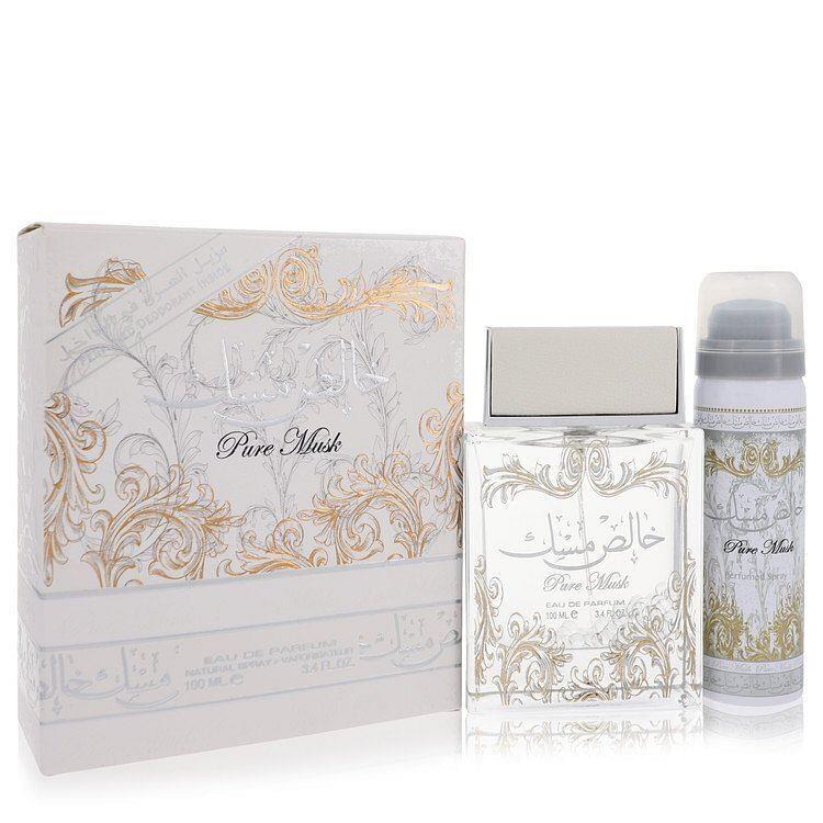 Lattafa Pure Khalis Musk by Lattafa Eau De Parfum Spray Plus 1.7 Deodorant 3.4