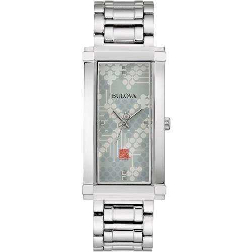 Bulova 96L286 Frank Lloyd Wright Collection Silver Tone Rectangle Women`s Watch