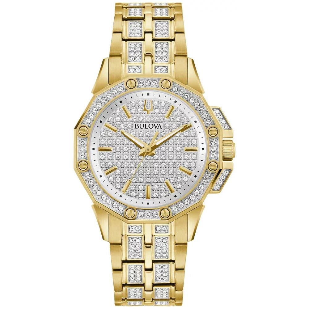 Bulova 98L302 Octava Gold Tone Stainless Steel 345 Crystals Women`s Watch