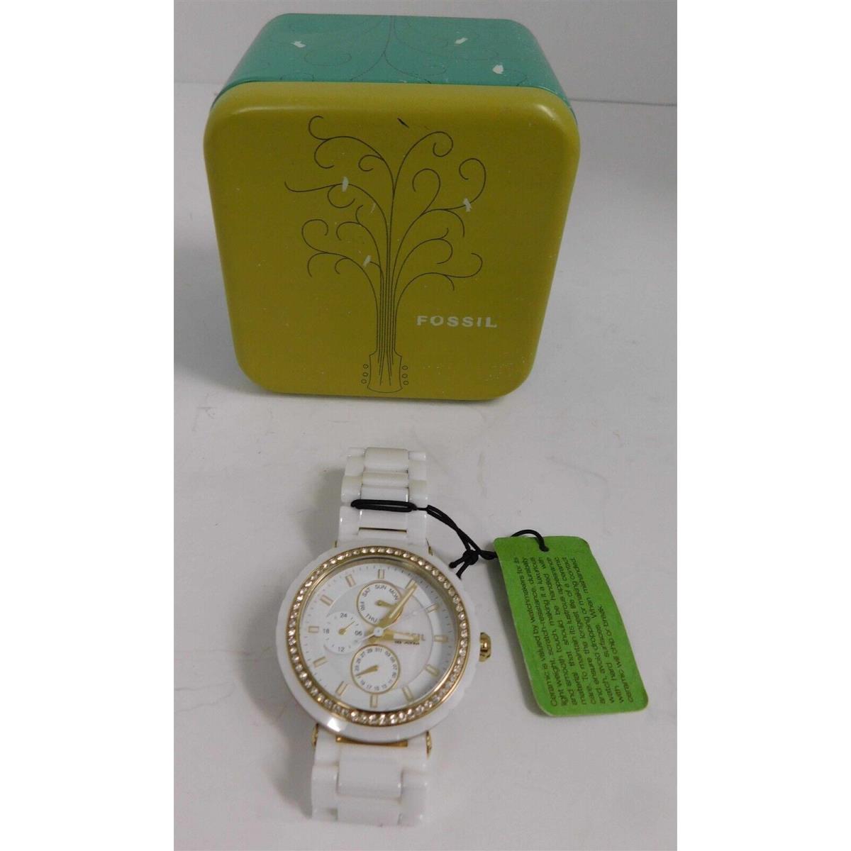 Bulova 98P125 White Ceramic Diamond Dial Watch w/ Box $650rt