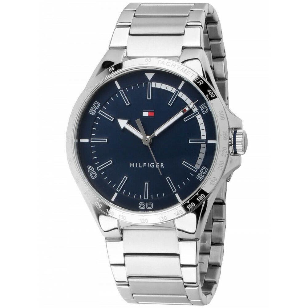 Tommy Hilfiger 44mm Men`s 1791524 Analog Display Quartz Silver Watch