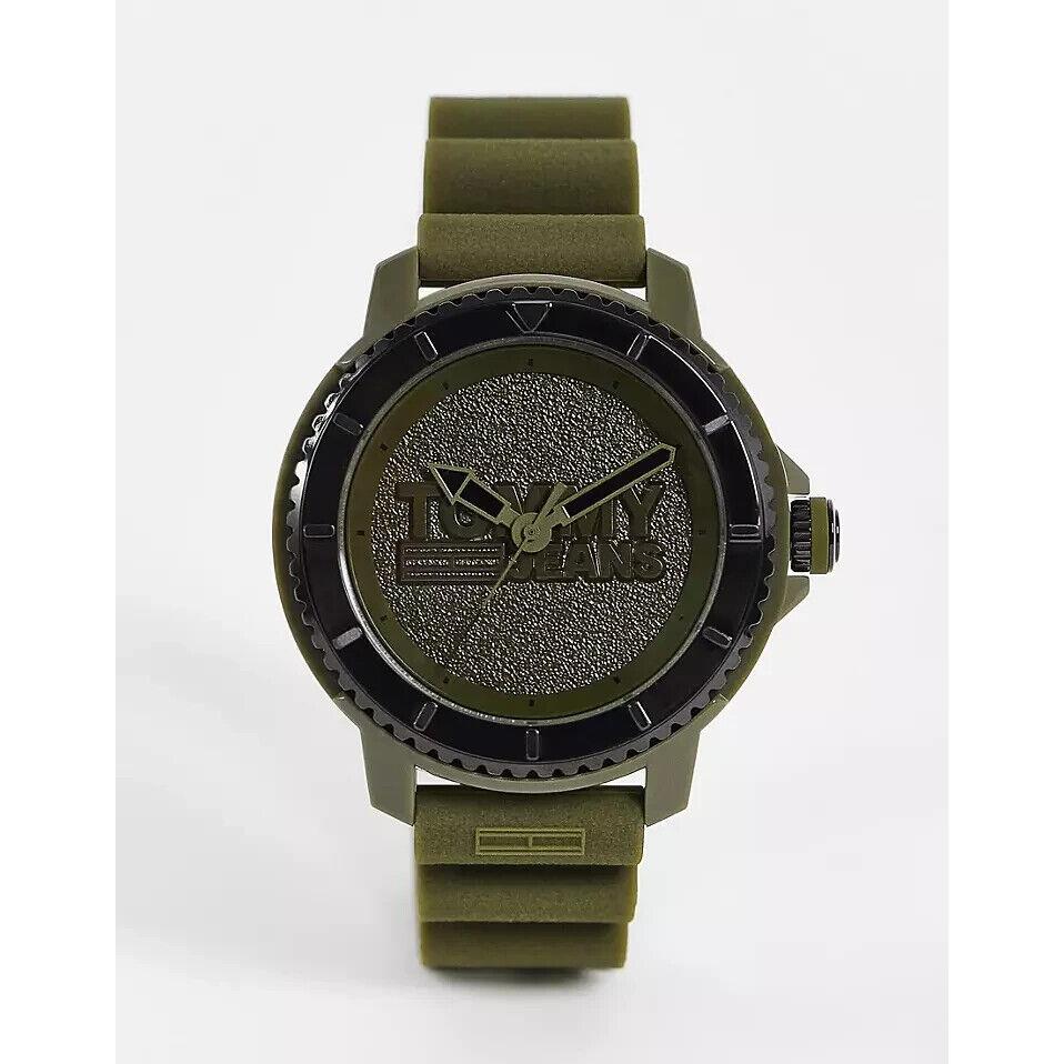 Gents Tommy Jeans Tokyo Watch 1792002 - Dial: Green, Band: Green, Bezel: Black