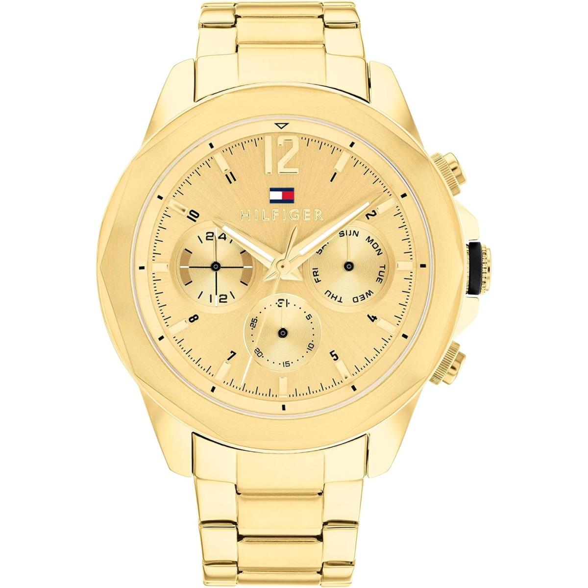 Tommy Hilfiger 1792060 Men`s Multifunction Steel Case Link Bracelet Watch Gold