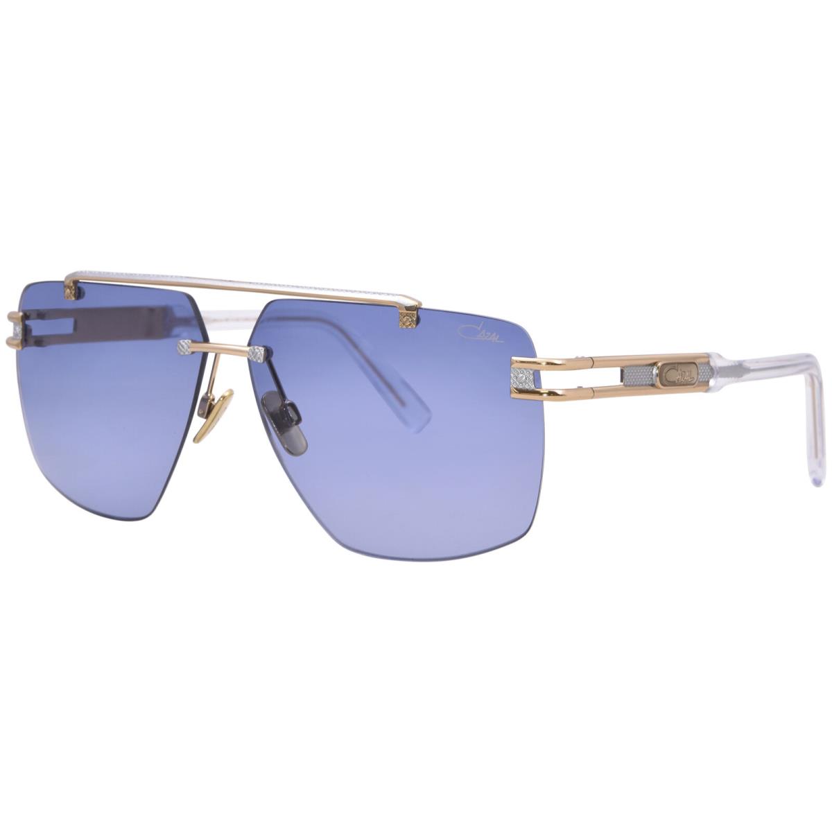 Cazal 9107 003 Sunglasses Gold/silver/blue Gradient Lenses Pilot Style 61mm