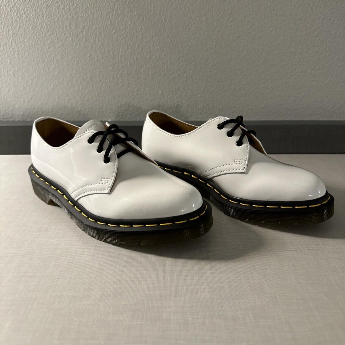 Dr. Martens Doc DM Women`s 1461 Oxford White Patent Leather Shoes Size 6 Us 4 Uk