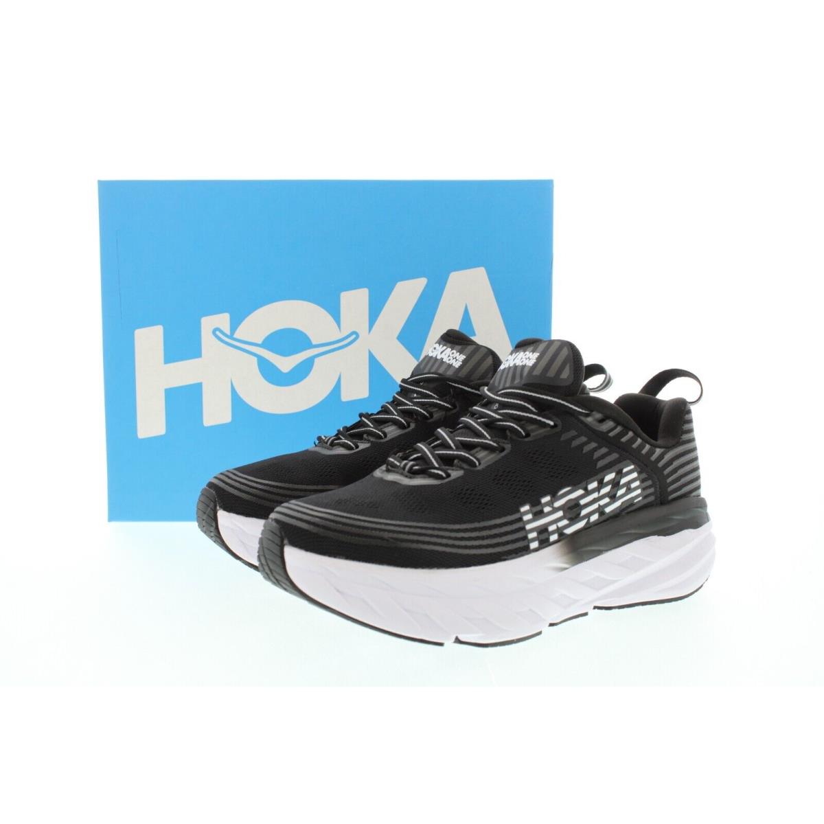 Hoka Bondi 6 Running Shoes Hoka One Men`s Low Top Cushioned Sneakers 1019269 Usa Black - BLK