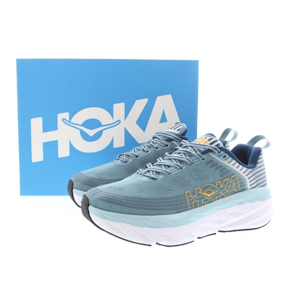 Hoka Bondi 6 Running Shoes Hoka One Men`s Low Top Cushioned Sneakers 1019269 Usa Blue - LEAD