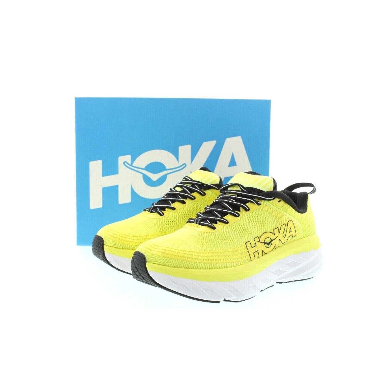 Hoka Bondi 6 Running Shoes Hoka One Men`s Low Top Cushioned Sneakers 1019269 Usa Yellow - CATH