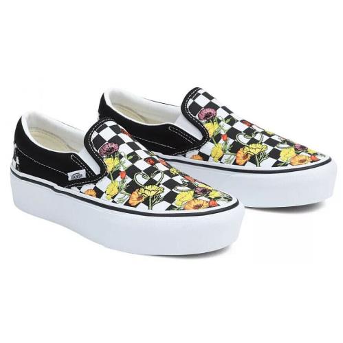 Vans Classic Floral Checkeboard Poppy Low Unisex Men SZ 8 = Women SZ 9.5 Shoes