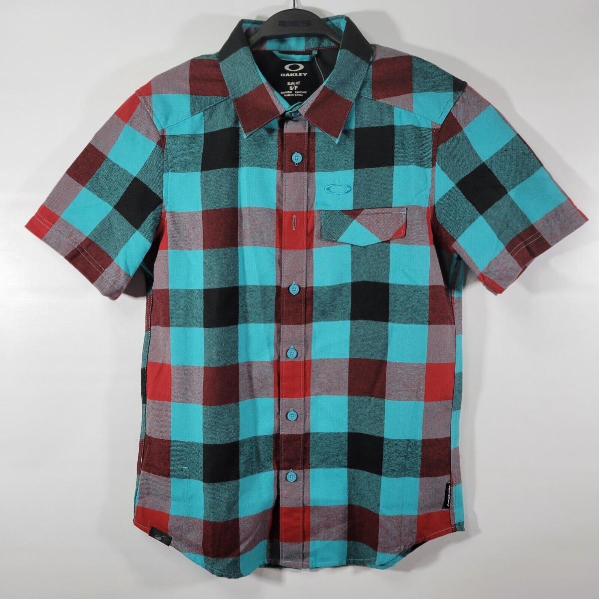 Oakley Hydrolix Daddy O Woven Men`s Button UP Short Sleeve Slim Fit Shirt S