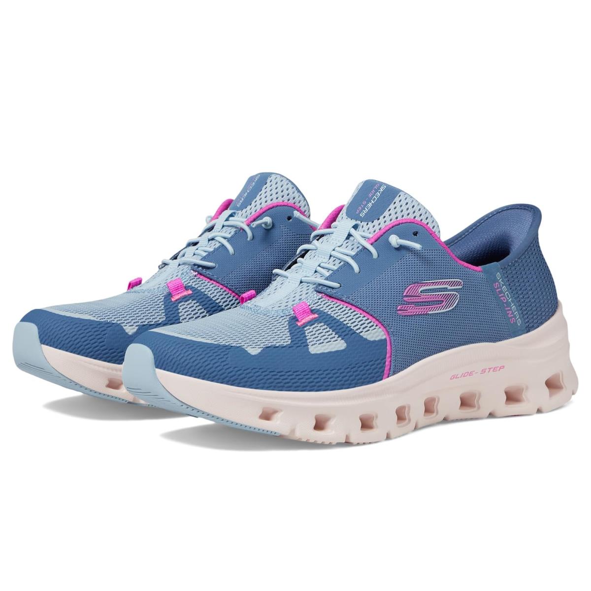 Woman`s Shoes Skechers Glide Step Pro Hands Free Slip Ins - Slate Pink