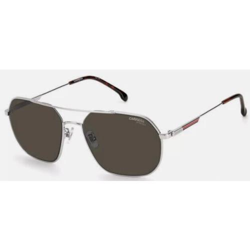 Carrera Silver Palladium Gray Aviator Pilot Sunglasses 58MM 1035/GS 010IR