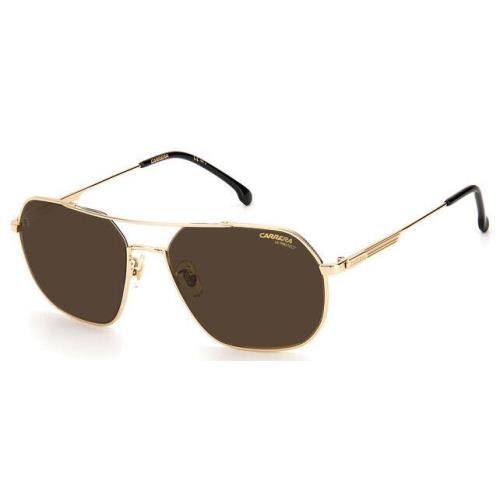 Carrera Gold Brown Pilot Aviator Metal Sunglasses 58MM 1035/GS J5G70