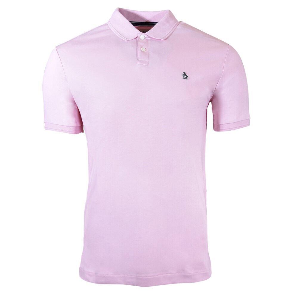 Original Penguin Men`s Polo Shirt Short Sleeve Cotton - Parfait Pink