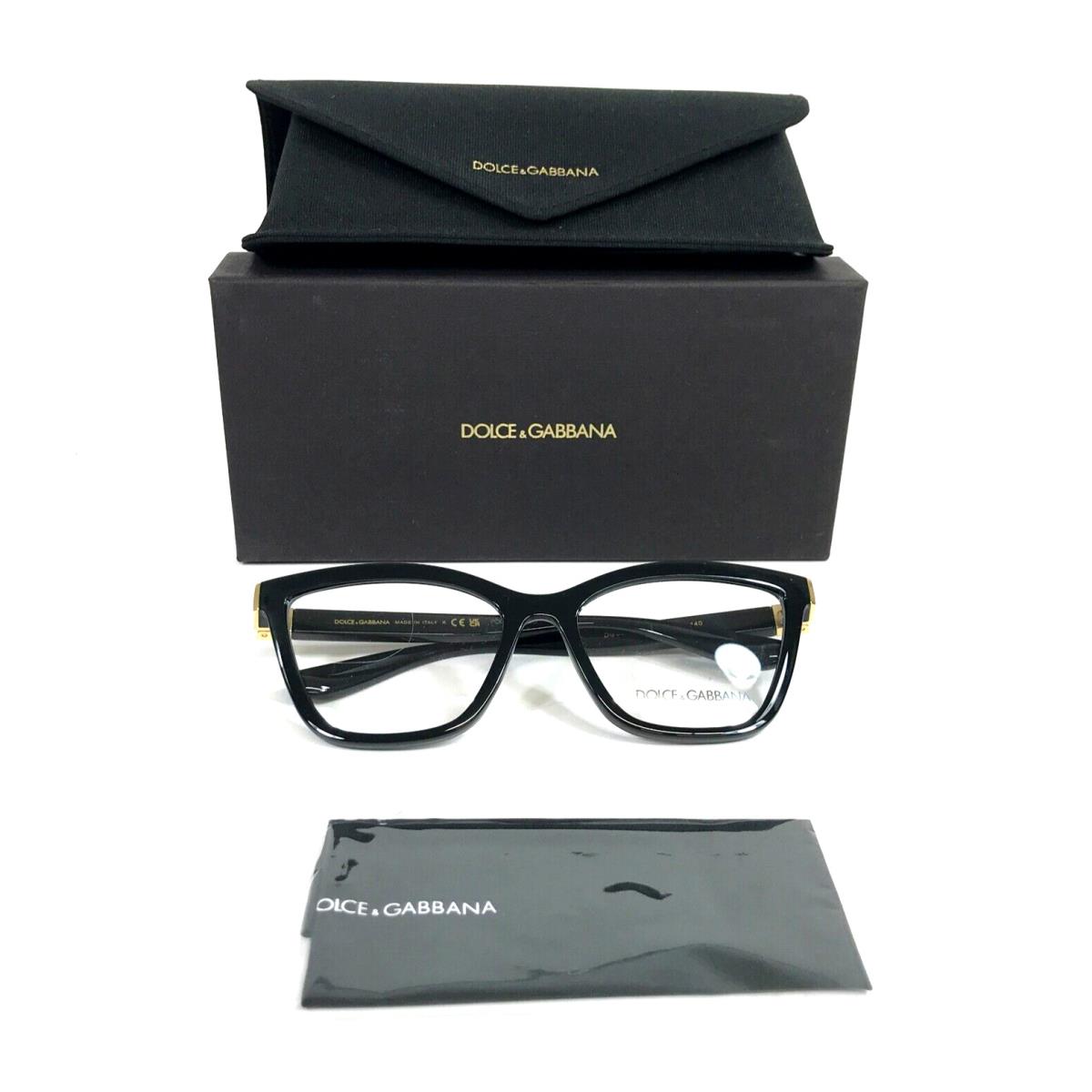 Dolce Gabbana Eyeglasses Frames DG5076 501 Black Cat Eye Full Rim 55-17-140