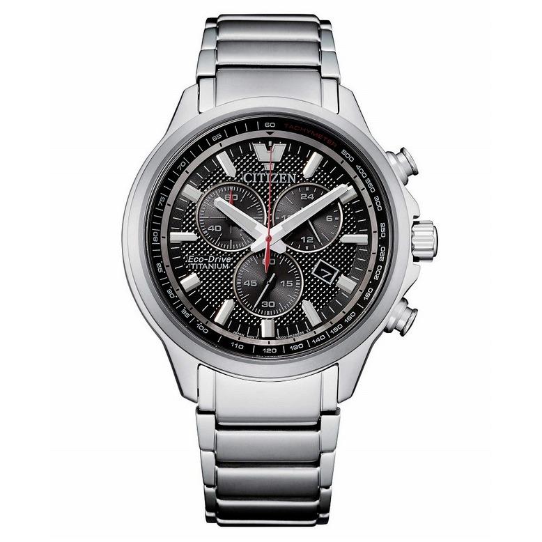 Citizen Super Titanium Black Dial AT2470-85E Chronograph Watch Sapphire Crystal