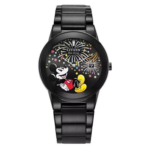 Citizen Eco-drive Mickey Mouse Fiesta Black IP Stainless Steel Watch AU1095-57W