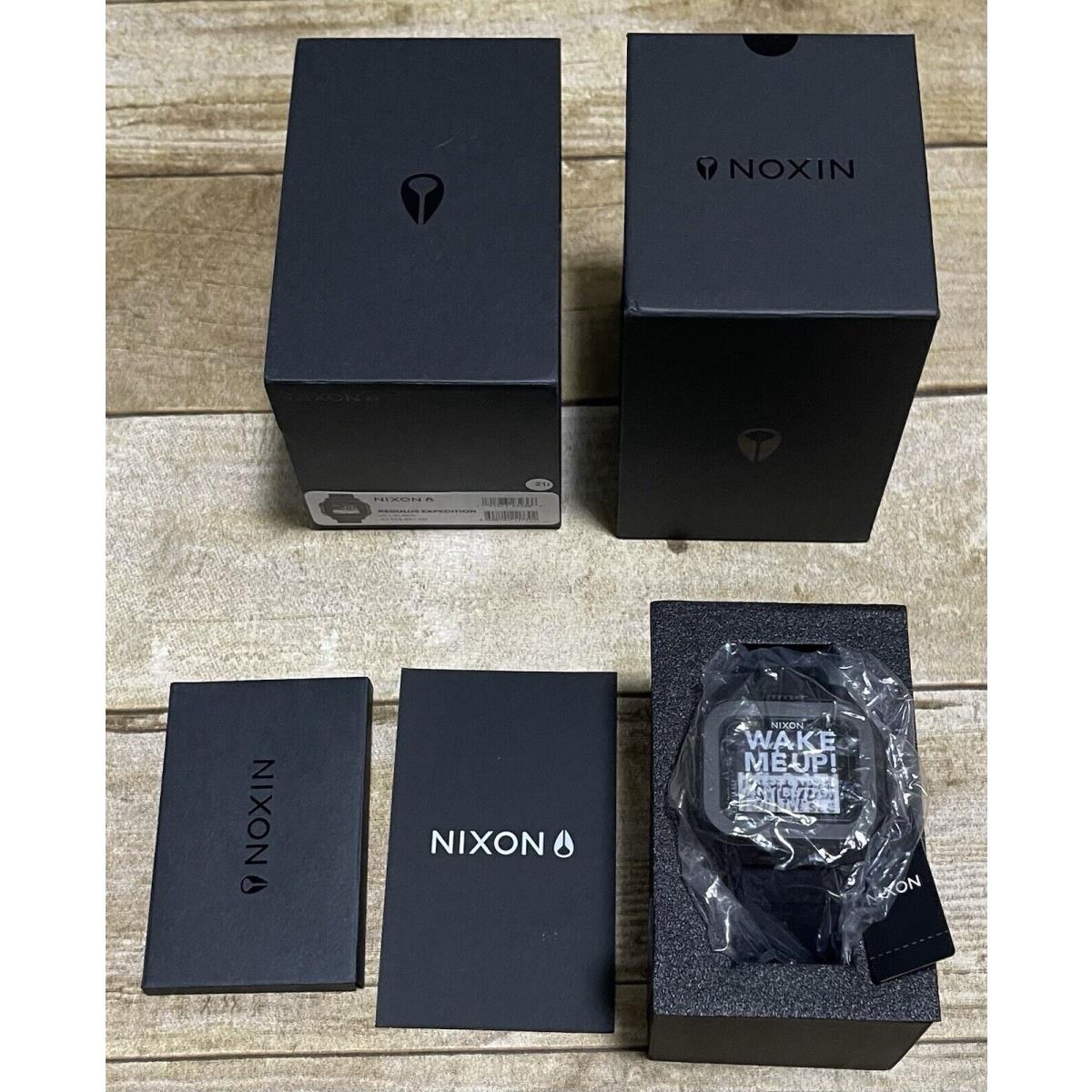 Nixon Regulus Expedition Rubber Band All Black Watch A1324 001-00