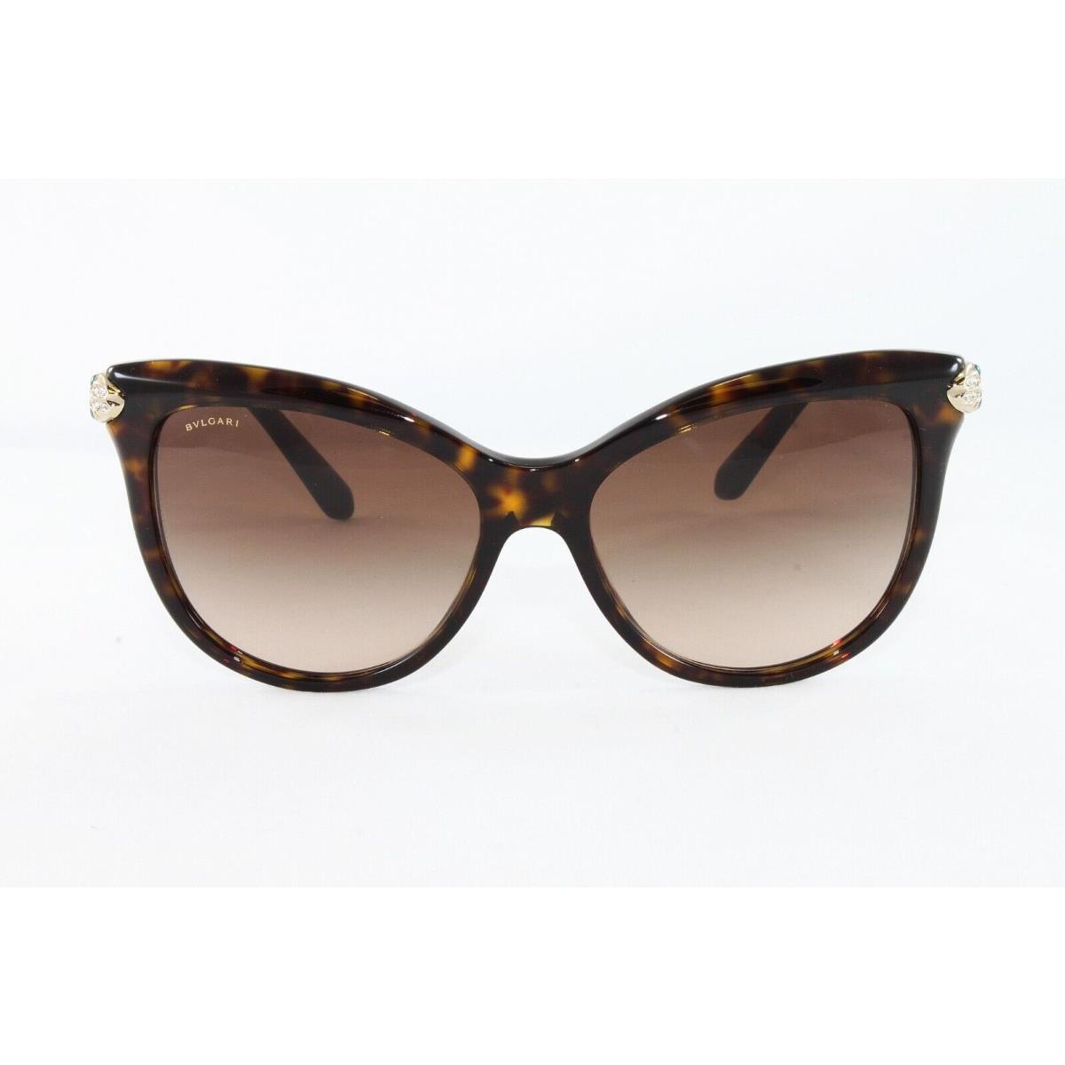 Bvlgari Women`s Cat Sunglasses BV8188B-50413 Dark Havana 57mm Brown Lens