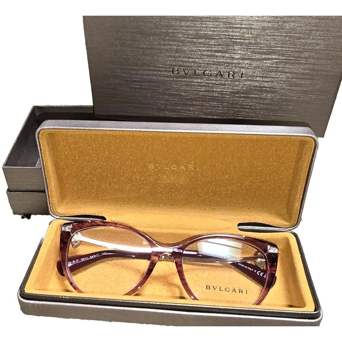 Bvlgari BV 4206B Rose Tone with Gold and Flower Diamonds Eyeglasses