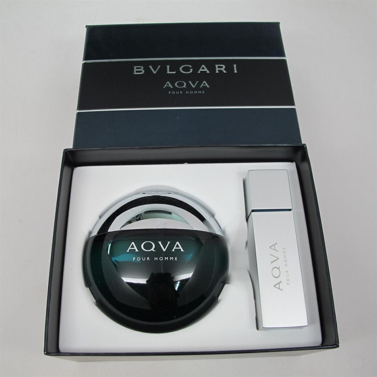 Aqva Pour Homme by Bvlgari 2 Pcs Set: 3.4 oz 0.5 oz Eau de Toilette Spray