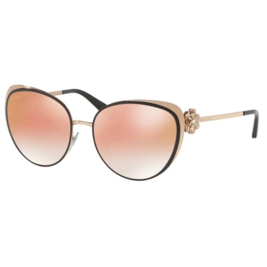 Bvlgari Sunglasses Bvl 6092-B Cat Eye Gold/pink Mirror Lens 2396F 57MM