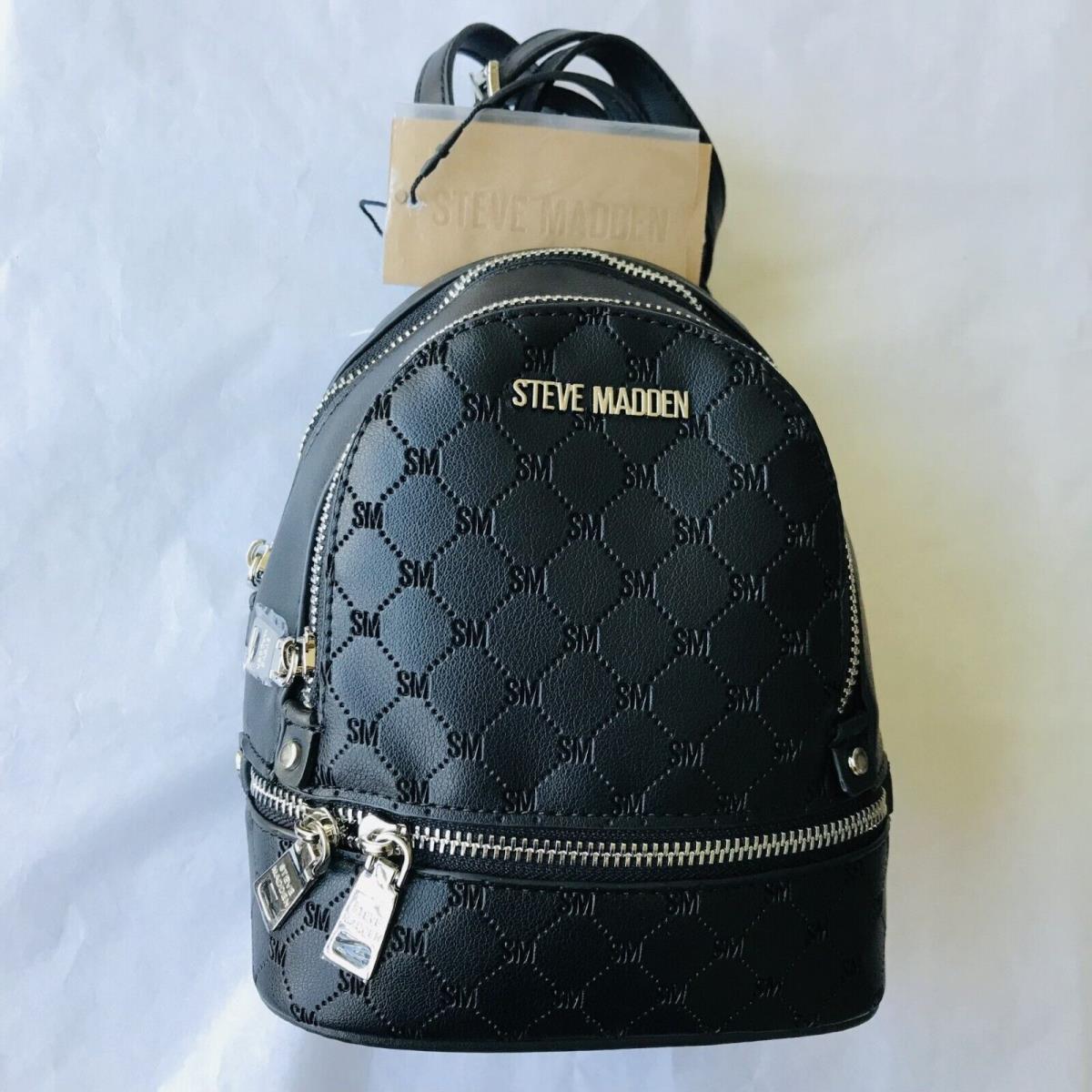 Steve Madden Black Bviki Mini Backpack/sling Bag Size: W:7 H:7 D:4