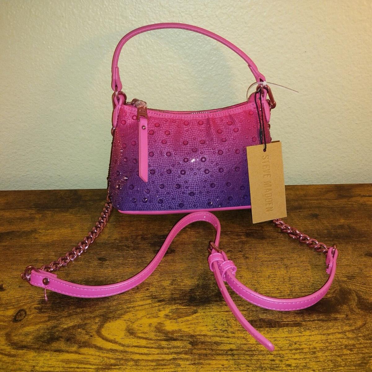 Steve Madden Purse Bbabs Rhinestones Hot Pink Shoulder Bag