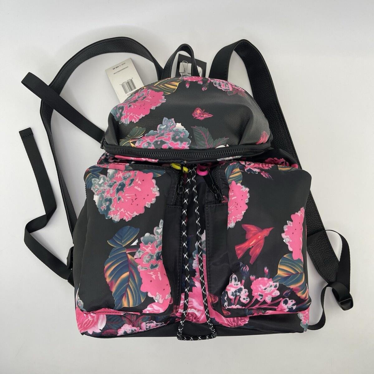 Steve Madden Lily Backpack with Removable Belt Bag Black Pink Floral