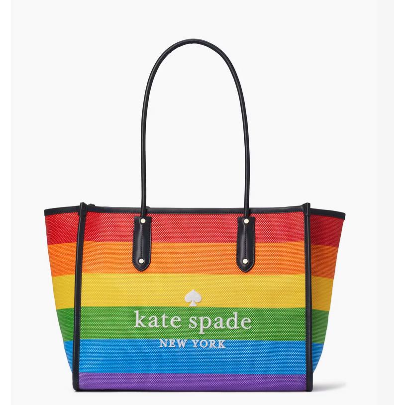 Kate Spade All Love Rainbow XL Straw Tote Shopper KB632