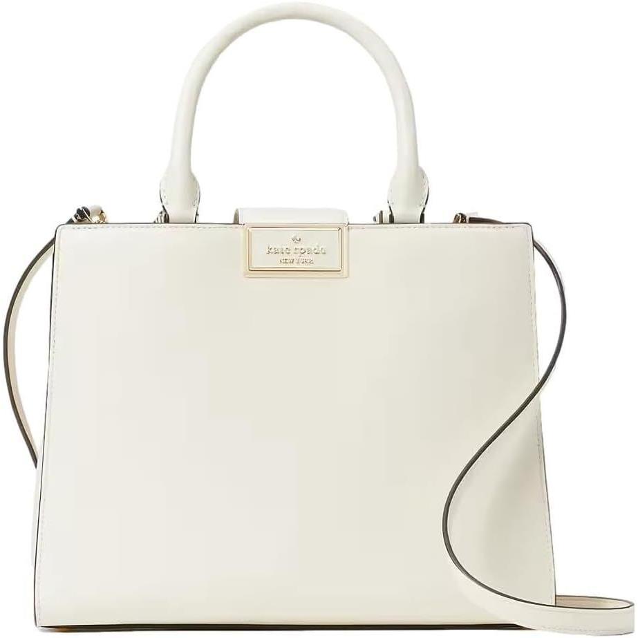 Kate Spade New York Women`s Reegan Smooth Leather Satchel Bag Meringue