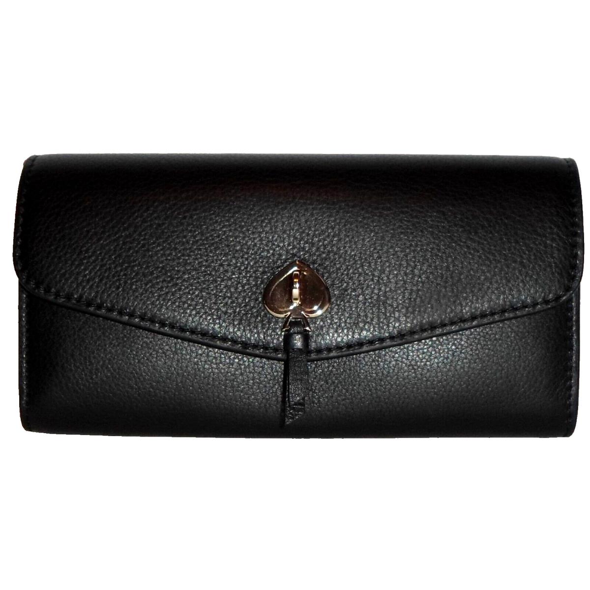 Kate Spade Marti Black Leather Flap Clutch Wallet Crossbody