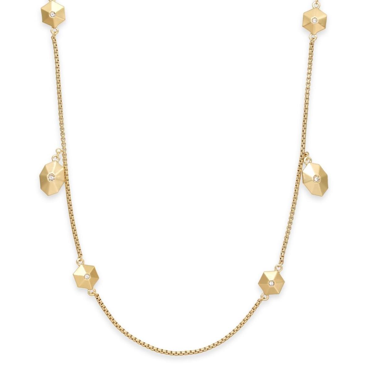 New Kate Spade N.y. Scatter Long Necklace Gold Plated