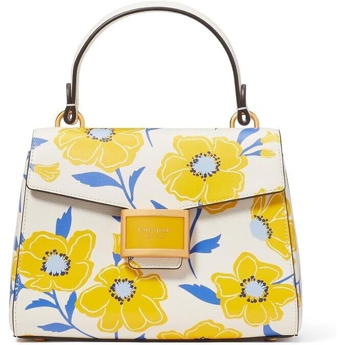 Kate Spade Katy Sunshine Floral Textured Leather Small Top-handle Bag