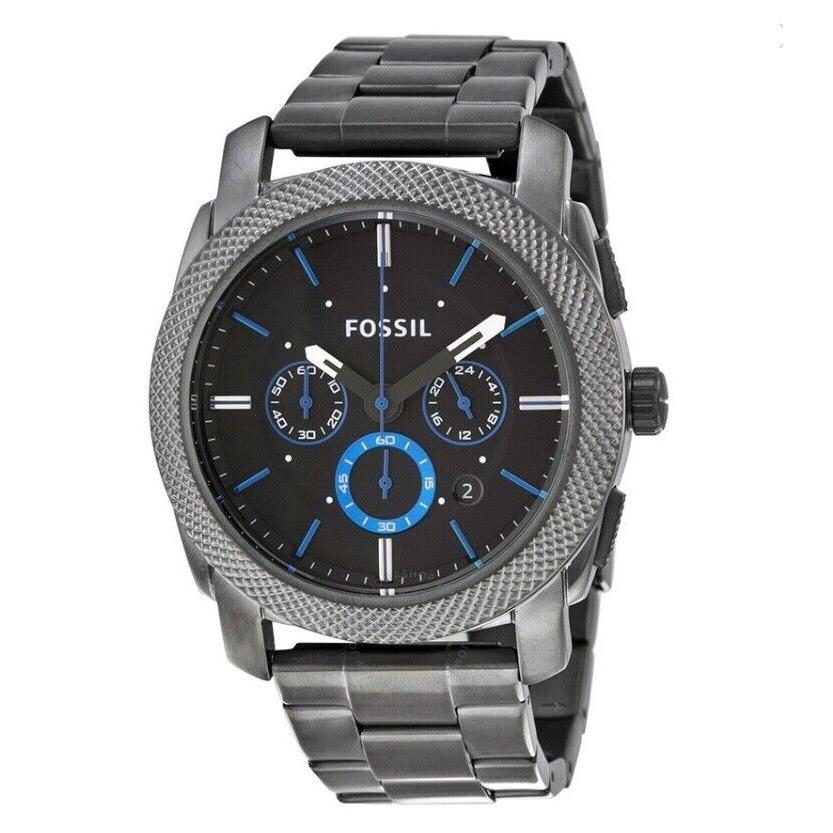 Fossil Machine Chronograph Smoke Grey Stainless Steel Mens Watch FS4931