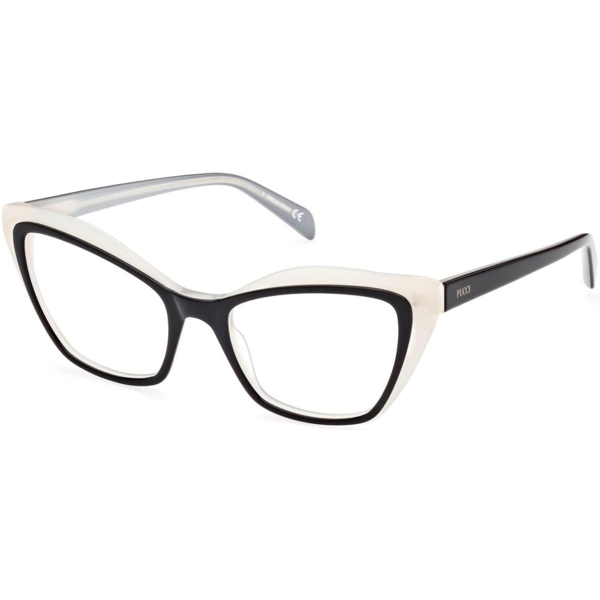 Emilio Pucci EP-5197 004 Black Transparent Ivory Eyeglasses 52/18/140