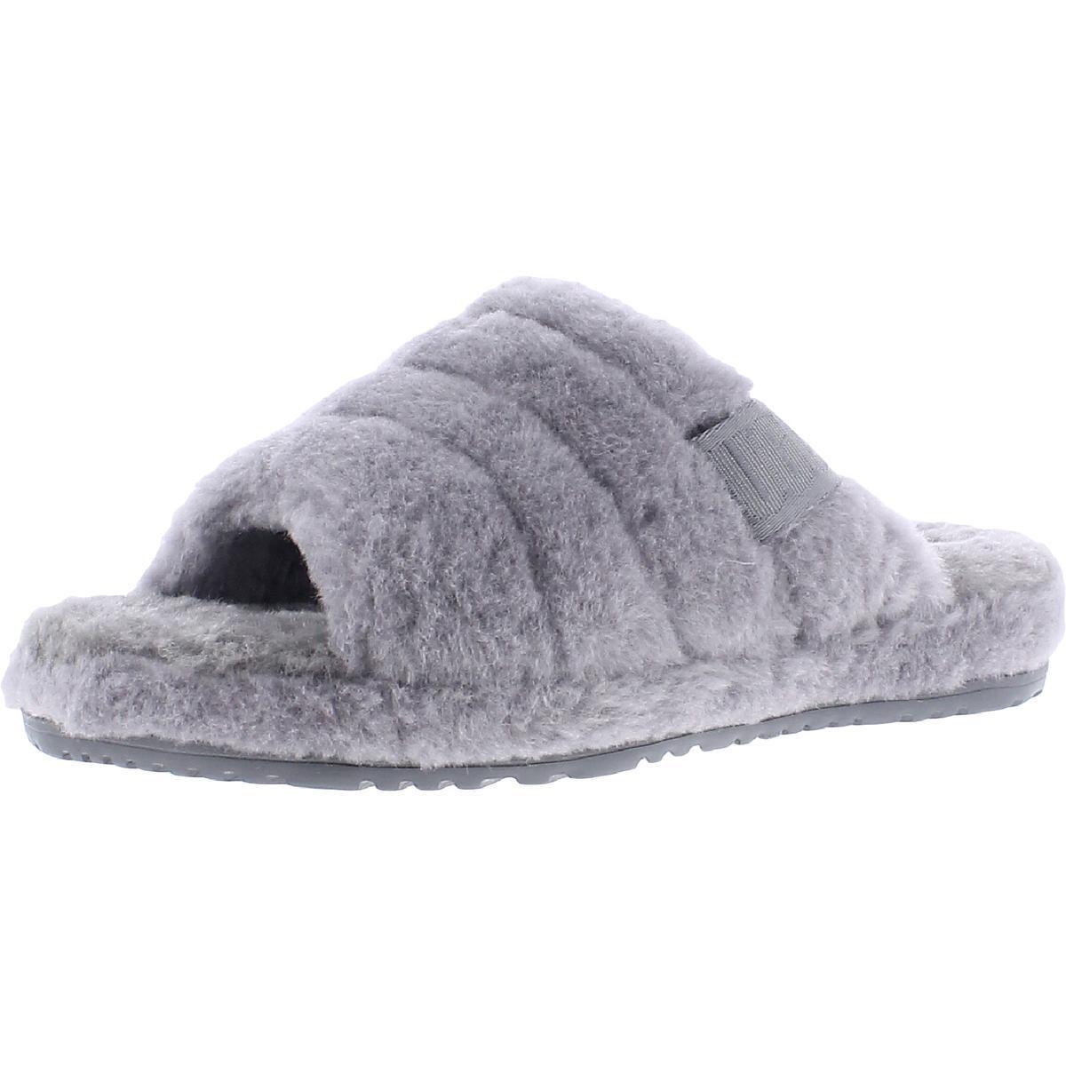 Ugg Mens Fluff You Fur Slip On Open Toe Slide Slippers Shoes Bhfo 1054 - Metal