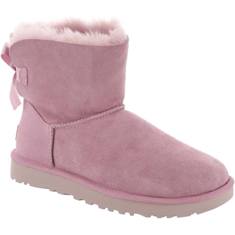 Women`s Shoes Ugg Mini Bailey Bow II Slip On Ankle Boots 1016501 Dusty Orchid