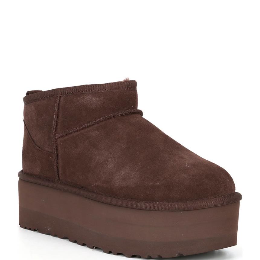 Women`s Shoes Ugg Classic Ultra Mini Platform Ankle Boots 1135092 Burnt Cedar